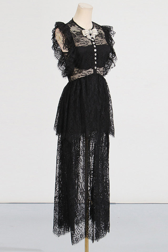 White Lace Tiered Maxi Dress | Dress In Beauty