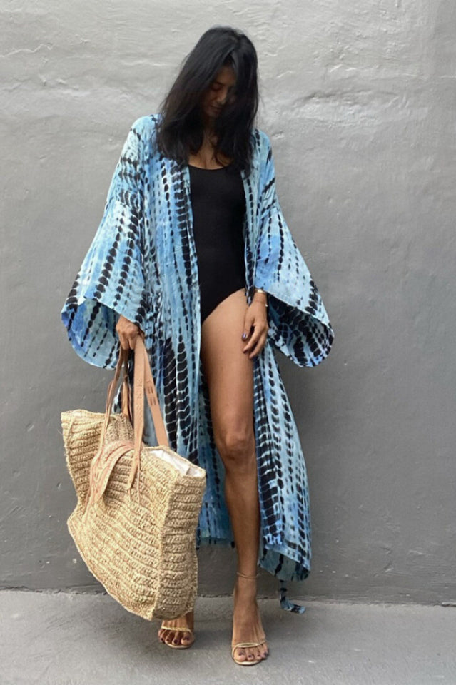 Beach Color Block Printing Cover Up | Dress In Beauty