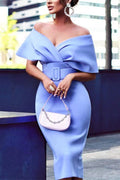 Off The Shoulder Belt Midi Dress | Dress In Beauty