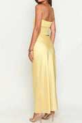 Elinor Yellow Satin Maxi Dress | Dress In Beauty