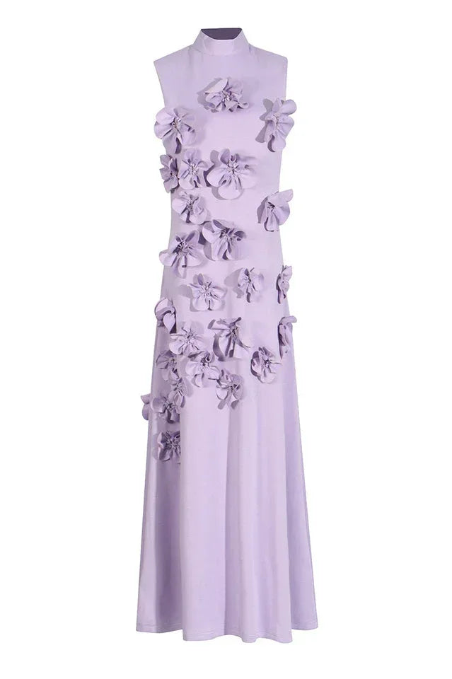 Women's Crepe Mock Neck Evening Dress - View 11 | WEUXS