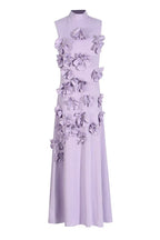 Women's Crepe Mock Neck Evening Dress - View 11 | WEUXS
