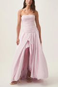 Strapless Ruched Puff Maxi Dress | Dress In Beauty