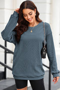 Round Neck Dropped Shoulder Sweatshirt | Dress In Beauty