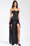 Talia Satin Lace Corset Maxi Dress | Dress In Beauty