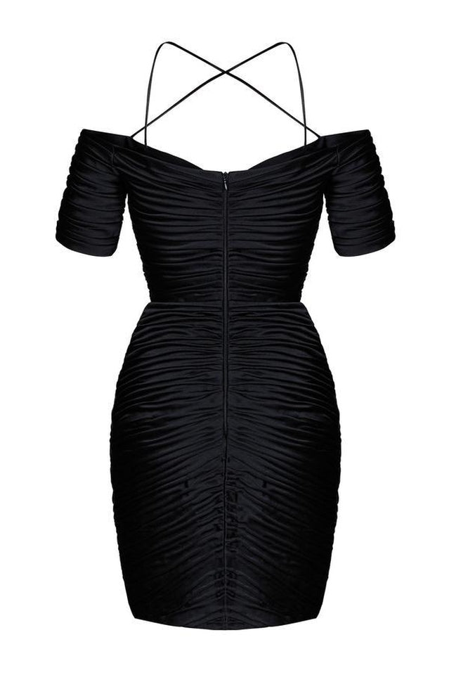 Embellished Ruched Satin Mini Dress | Dress In Beauty