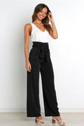 High Waist Belted Straight Leg Pants | Dress In Beauty