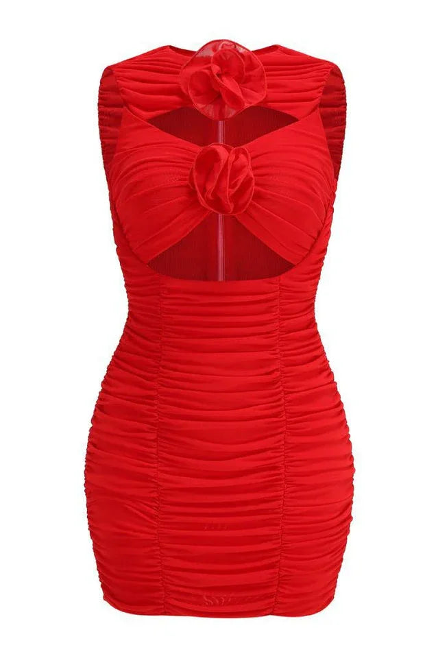 Rejoice Sleeveless Flower Cutout Mini Dress - View 6 | WEUXS
