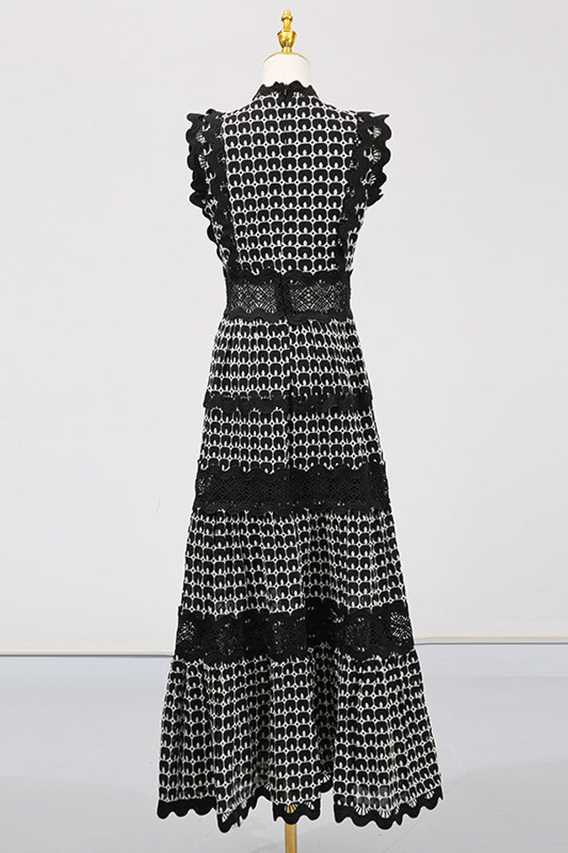 Laser Cut Wavy Trim Maxi Dress | Dress In Beauty