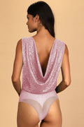 Evening Of Wonder Sequin Cowl Back Bodysuit | Dress In Beauty