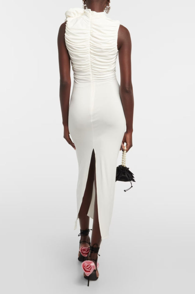 Flower Detail Ruched Midi Dress | Dress In Beauty