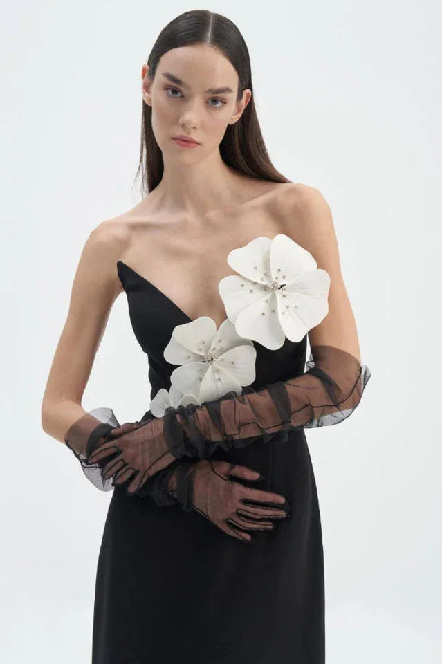 White Flower Embellished Formal Gown Secondary image