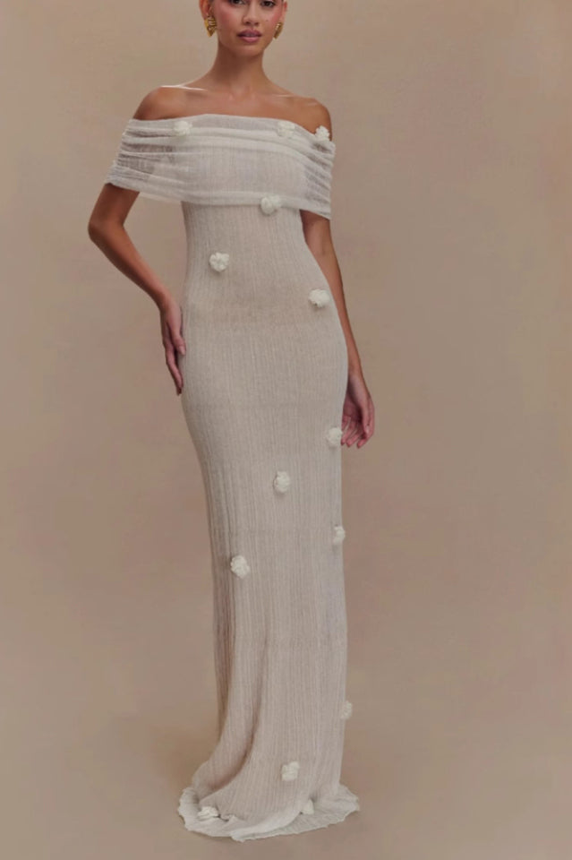 Brooke Off Shoulder Flower Knit Dress | Dress In Beauty