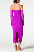 Adeline Grape Midi Halter Neck Dress | Dress In Beauty