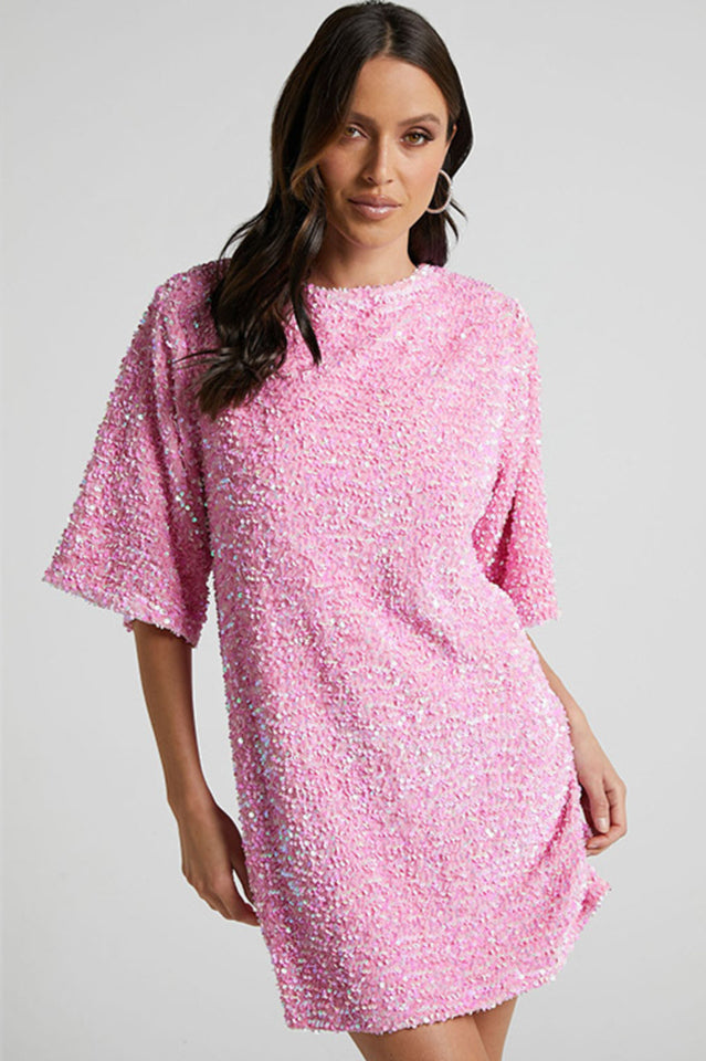 Velour Sequins Mini Dress | Dress In Beauty