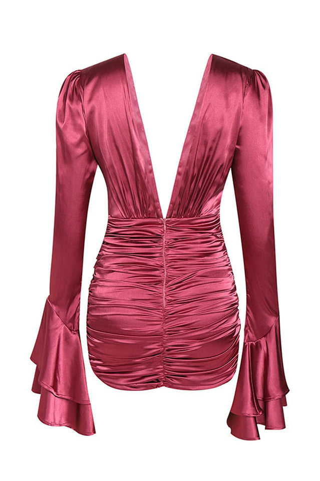 Plunging V Neck Cocktail Mini Dress | Dress In Beauty