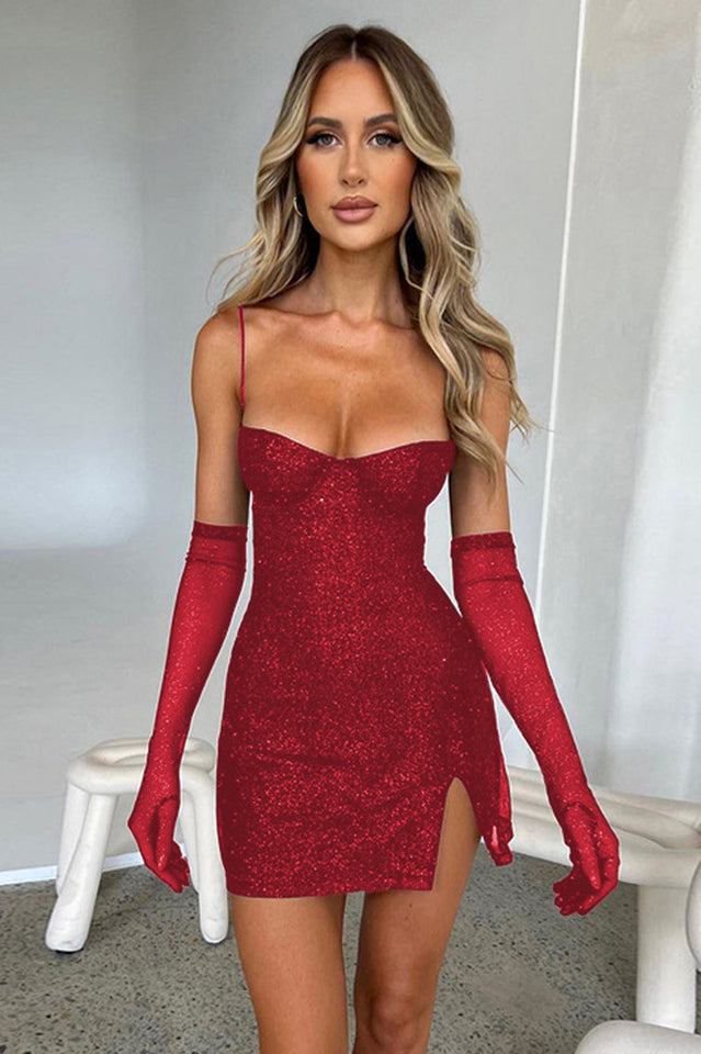 Georgia Shiny Dress With Gloves | Dress In Beauty
