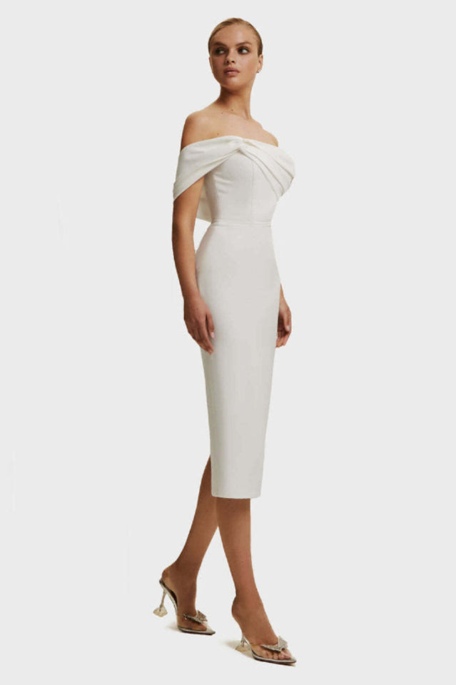 Milla Nova Draped Crepe Midi Dress | Dress In Beauty