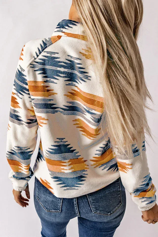 Aztec geometric fleece jacket - View 7 | WEUXS