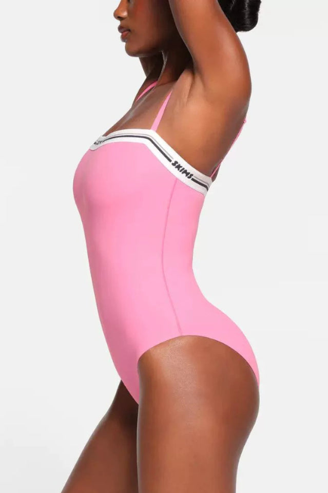 Logo Straight Neck Bodysuit | Dress In Beauty