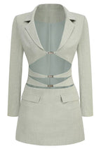Cut out blazer dress with hardware detail - View 8 | WEUXS