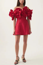 Off-shoulder floral mini dress - View 6 | WEUXS