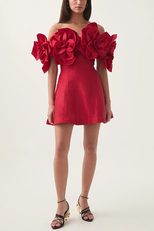 Chabela Flower Off-Shoulder Mini Dress | Dress In Beauty