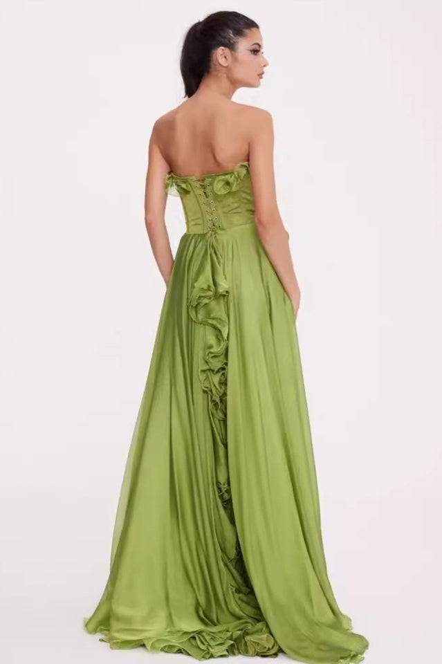 Colombine Strapless Ruffle Maxi Dress | Dress In Beauty