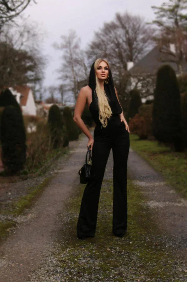 Wide leg hooded jumpsuit - View 9 | WEUXS