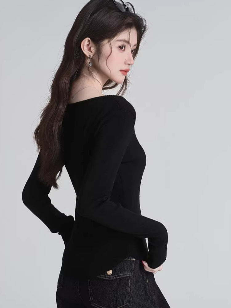 Cutout Knit Top with Lace Trim - View 6 | WEUXS