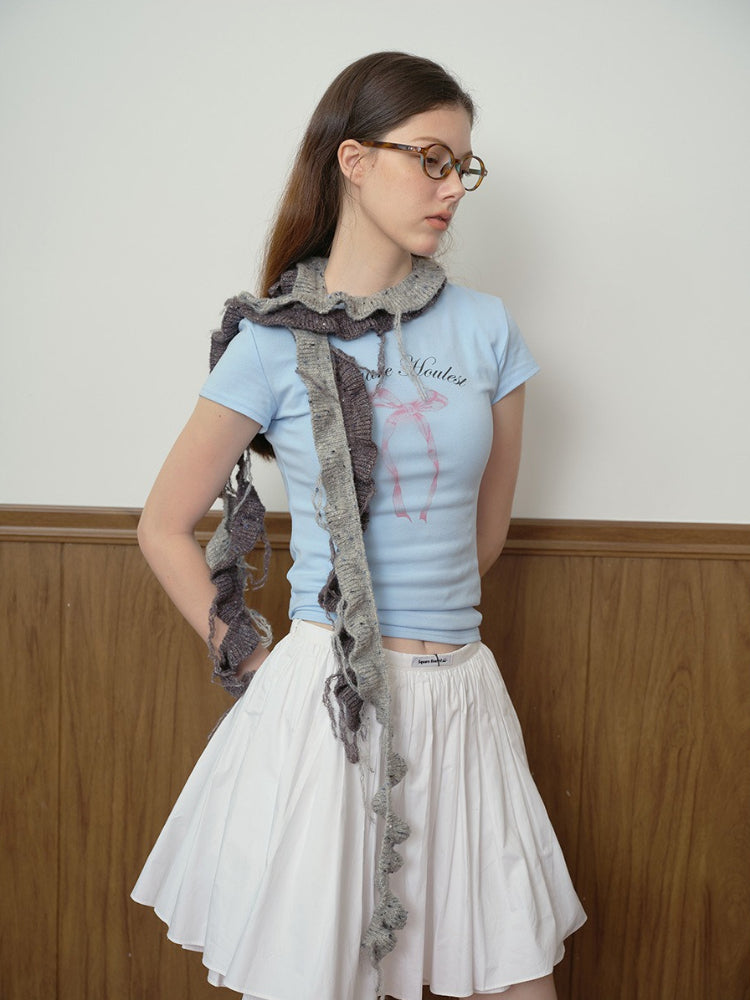 Spiral ruffle knit scarf - View 11 | WEUXS