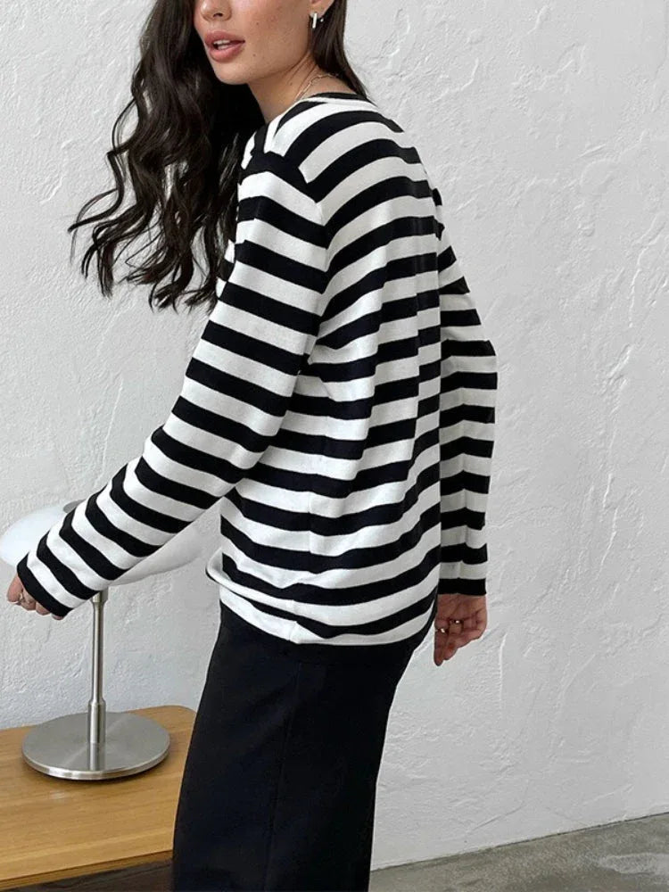 Men's striped knit crew neck sweater - View 11 | WEUXS