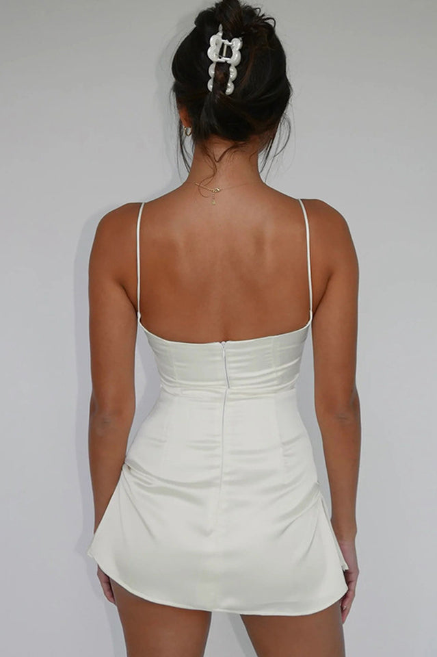 Spaghetti Strap Mini Satin Dress | Dress In Beauty