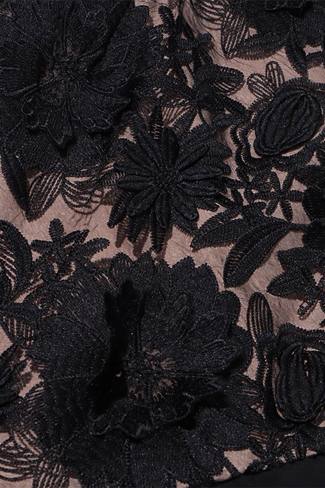 Embroidered 3D Flower Asymmetrical Dress | Dress In Beauty