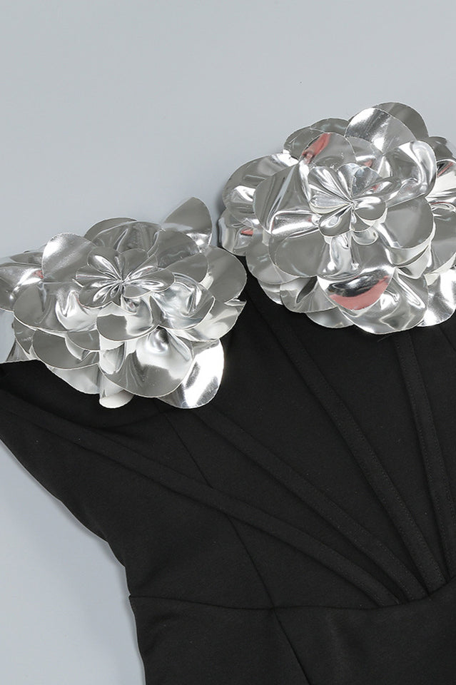 Strapless 3D Floral Maxi Dress | Dress In Beauty