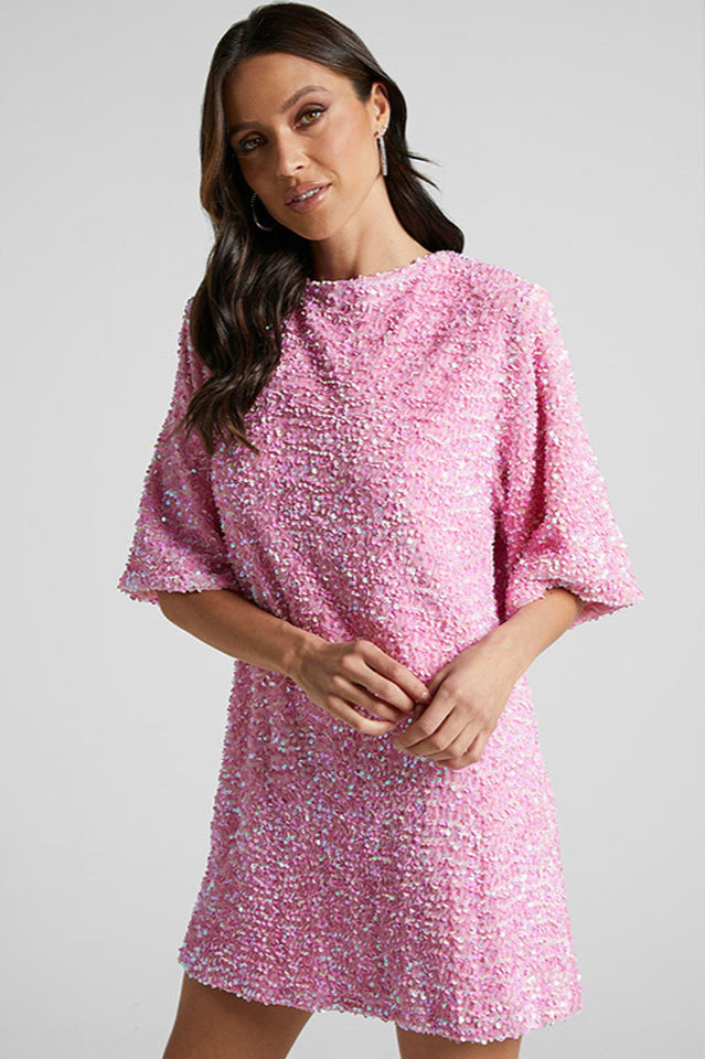 Velour Sequins Mini Dress | Dress In Beauty