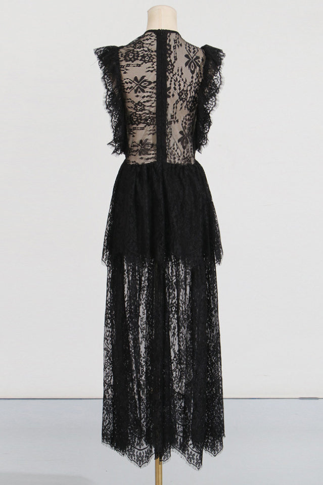 White Lace Tiered Maxi Dress | Dress In Beauty