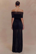 Caspian Slinky And Mesh Maxi Dress | Dress In Beauty