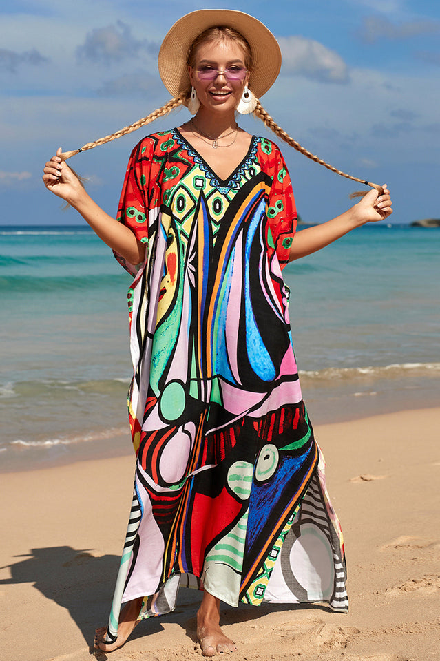 Tropical Pattern Kimono Blouse ( 29 Colors ) | Dress In Beauty