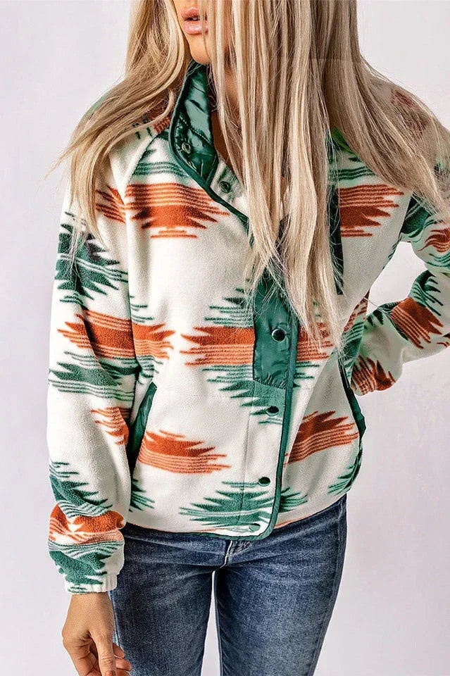 Aztec geometric fleece jacket - View 8 | WEUXS