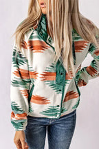 Aztec geometric fleece jacket - View 8 | WEUXS