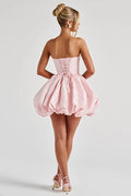 Strapless Bow Puff Mini Dress | Dress In Beauty
