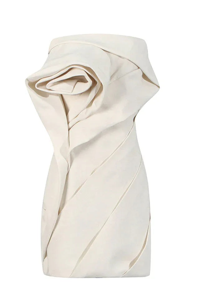 Aeronwen Flower Strapless Ruched Mini Dress - View 7 | WEUXS