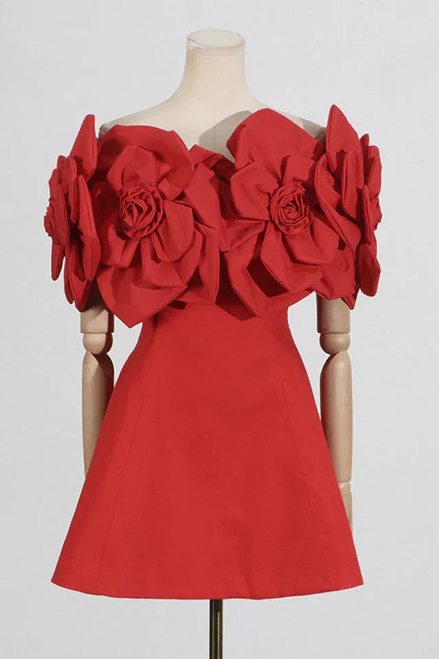 Off-shoulder floral mini dress - View 7 | WEUXS