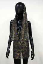 Sparkling Embellished Hooded Mini Dress - View 7 | WEUXS