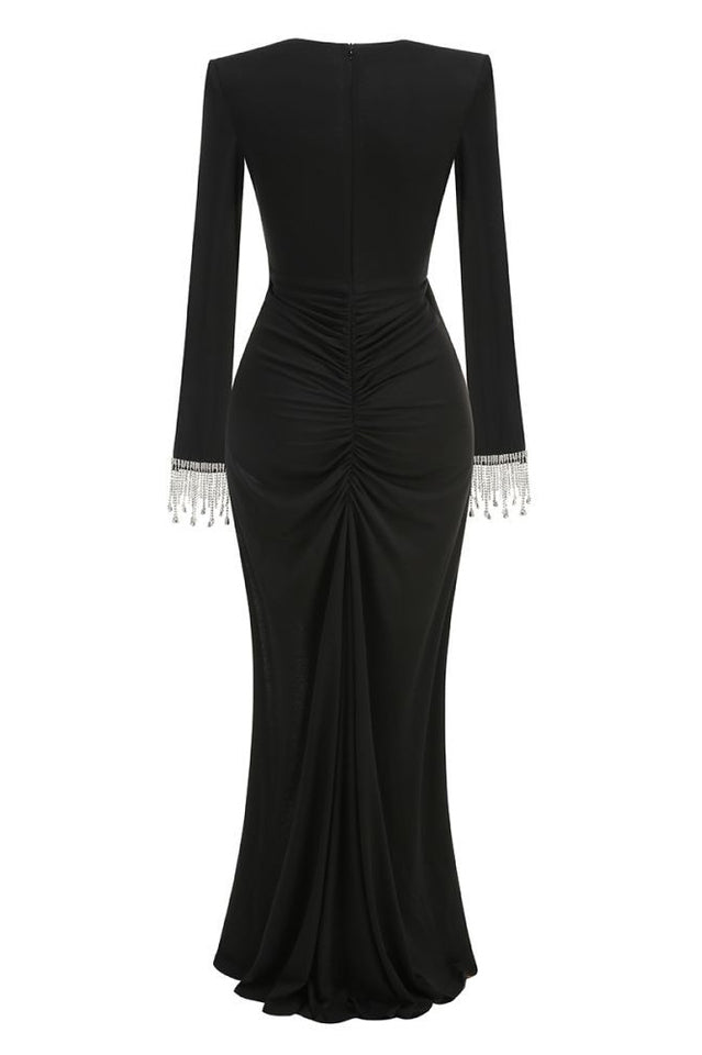 Crystal Detail Draped Maxi Dress | Dress In Beauty