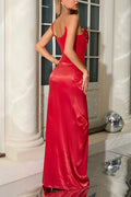 Minka Satin Red Bodycon Maxi Dress | Dress In Beauty