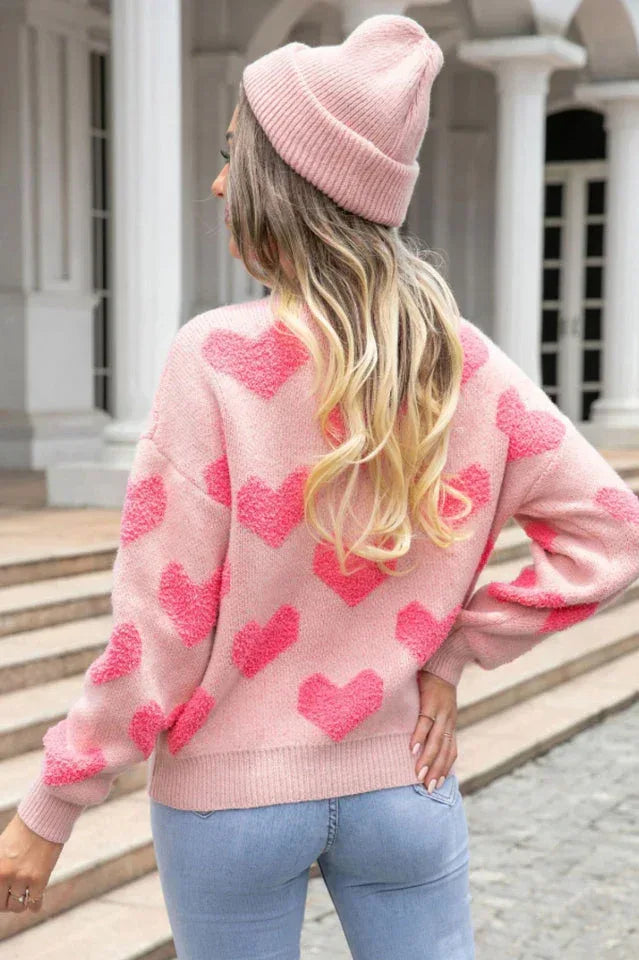 Women's heart knit sweater - View 6 | WEUXS