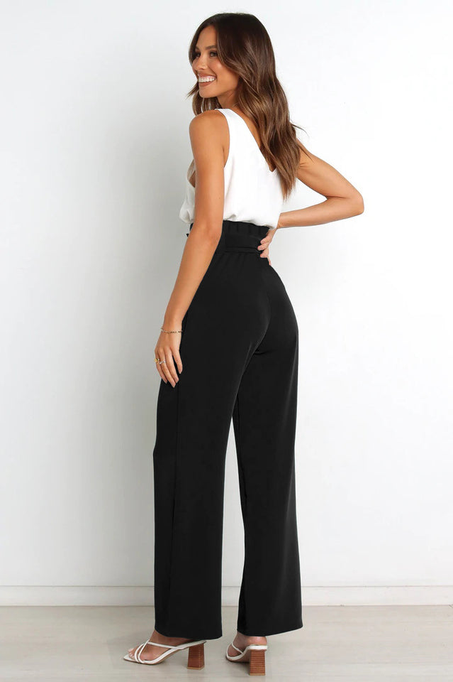 High Waist Belted Straight Leg Pants | Dress In Beauty
