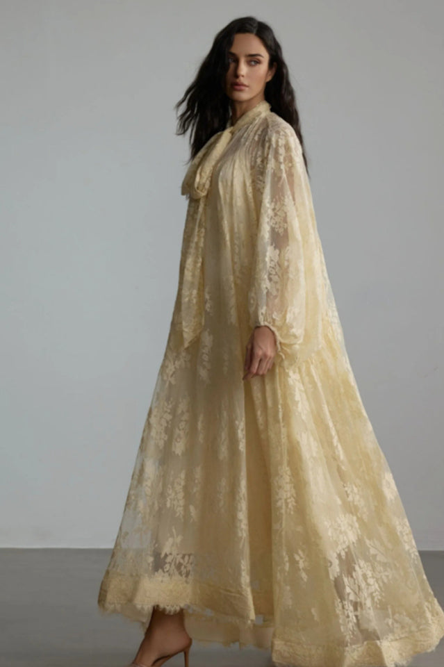 Catharine Floral Lace Sheer Maxi Dress | Dress In Beauty